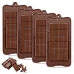 GlasFlength Moule Silicone Chocolat, 4 Pièces 24 Cavités Antiadhésifs Moules à Chocolat en Silicone Mini Moule Tablette Chocolat pour pieces en Chocolat Maison Gaufres Pralines Décoration de Gateau