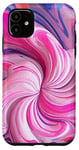 iPhone 11 Swirl Pink Color Illustration Pattern Abstract Art Case