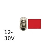 Röd LED signallampa T14x30 16lm E14 0,2W 12-30V