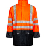 Lyngsøe PU regnjacka LR3055, High-Vis orange/marin, storlek 3, 4XL