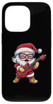 Coque pour iPhone 13 Pro Guitare Père Noël à bascule Cool Christmas Rock & Roll Musique