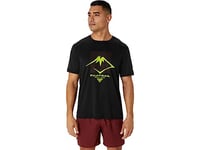 ASICS 2011C381-002 Fujitrail Logo SS TOP T-Shirt Men's Performance Black/Antique RED/NEON Lime Size S