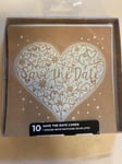 Wedding Save The Date Cards, with envelopes, 10 pack