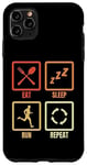 Coque pour iPhone 11 Pro Max Manger Dormir Courir Répéter Amoureux de la course à pied