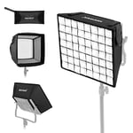 NEEWER 12.2"x11.4" Foldable Softbox Diffuser with Grid and Bag for NL660/SNL660/RGB660/RGB660 Pro/RGB660 PRO II LED Video Light Panel, Studio Photo Portrait Photography YouTube Video Soft Lighting