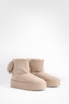 Fur Trim Platform Mini Cosy Boots