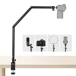 TARION Support de Bureau pour Appareil Photo trépied aérien Bras articulé Flexible à 360° avec vis 3/8' et vis 3/8' à 1/4' Reflex numériques Projecteur Ring Light TKB01