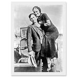 Artery8 Clyde Barrow Gang Bonnie Parker Outlaw Criminal Photo Artwork Framed Wall Art Print A4