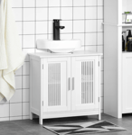 Under Sink Cabinet Bathroom Vanity Unit White Storage Shelf Modern Cupboard Unit