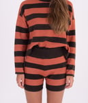 Hurley W Sweater Shorts décontracté Femme -Rouge (Blakc Stripe) - L