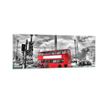 Impression sur Verre 140x50cm Tableaux Image Photo Trafalgar square taxi londres