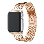 SKALO Fish Scale Metalliranneke Apple Watch Series 7-9 41mm - Ruusukulta