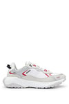 HUGO Mens GO1ST mfme Lace-up Trainers in Mixed Materials with Logo Details Size 10 White