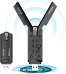 AXE5400 Clé WiFi 6 Adaptateur USB WiFi 6E pour PC, USB 3.0 WiFi 6E Dongle pour Windows 10/11, Tri-Band 2.4G/5G/6G| Cryptage WPA3| MU-MIMO| OFDMA| Adaptateur Wi-FI sans Fil à Faible Latence