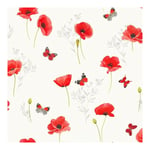 Nappe Bulgomme Imprimée Coquelicot - Au mètre - 140 x 350 cm .