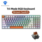 Machenike-Clavier mécanique sans fil,clavier de jeu rétro4.2 RVB pour PC Gamer,ordinateur portable,échange à chaud,Leic-mode 94 prédire,K500W - Type Brown Switch #B