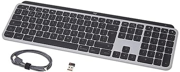 Logitech MX Keys for Mac – Clavier rétroéclairé sans fil avancé, Bluetooth, USB-C, compatible MacBook Pro, MacBook Air, iMac, iPad, construction métallique, QWERTY, Aluminium, Noir