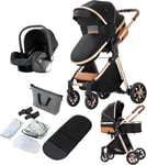 Magic ZC 3 in 1 Pushchair Pram Travel System, Baby Stroller 3 in 1 with Two V9