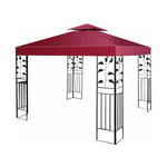 Toile de Rechange en Polyester Impérméable de Jardin 3 x 3 m pour Pavillon Tonnelle Tente Vin Rouge - Costway