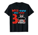 3rd Birthday Firefighter birthday toddler boy fire truck T-Shirt