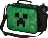 Minecraft Insulated Lunch Bag with Water Bottle for Kids Box Green