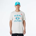 MIAMI DOLPHINS New Era Casquette NFL Regular T-Shirt Vieilli sérigraphié Team Graphic Stone Unisexe