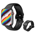 Montre Intelligente De Sport Bluetooth Pour Hommes,Montre Intelligente D'appel 9,Traqueur Gps Siri Ndavid,Pression Artérielle,Fréquence Cardiaque,Apple Watch 2023, - Type Black Mesh