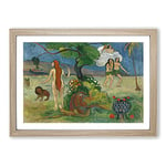 Big Box Art Paradise Lost by Paul Gauguin Framed Wall Art Picture Print Ready to Hang, Oak A2 (62 x 45 cm)