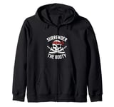 Surrender The Booty Pirate Skeleton Joke Festival Men Women Zip Hoodie