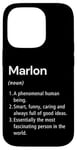 Coque pour iPhone 14 Pro Marlon Définition du nom Dictionnaire amusant