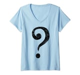 Womens Punctuation ? Question Mark Ask a Question Knowledge V-Neck T-Shirt