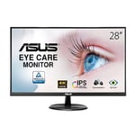 ASUS VP289Q - Ecran PC 28" 4K UHD - Dalle IPS - 16:9-5ms - 60Hz - 3840 x 2160-350cd/m² - HDR 10 - Display Port et 2X HDMI - AMD FreeSync - Haut-parleurs - Fixation VESA - Filtres de lumière Bleue Noir