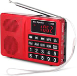 L-258 Small Radio Portable and Mains, AM(MW)/SW/FM Radio Rechargeable with Bass