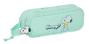 Snoopy Groovy Trousse Double pour Enfant, idéale pour Les Enfants d'âge Scolaire, Confortable et Polyvalente, qualité et résistance, 21 x 6 x 8 cm, Couleur Vert d'eau, Vert d'eau, Estándar,