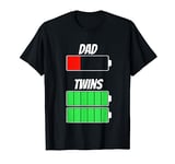 New Dad Low Battery Twins Full Battery Funny Expecting Twins T-Shirt