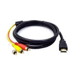 Câble Adaptateur HDMI vers 3RCA, Câble HDIM RCA 1.5M, Ce RCA vers HDMI Câble est Uniquement Utilisé pour Connecter Lecteur et Téléviseur, Incompatible avec d'autres périphériques d'interface HDIM