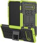 Double Couche 2 En 1 Hybride Couverture Blindée Robuste Defender Cover Avec Fonction Support Etui De Protection De Résistance Aux Chocs Pour Samsung Galaxy S10+ Vert