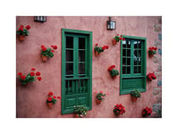 Wee Blue Coo Photo Spanish House Wall Flowers Window Frames Wall Art Print