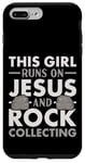 Coque pour iPhone 7 Plus/8 Plus Collection Rock Collector This Girl Runs On Jesus And Rock Collecting