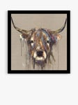 John Lewis Louise Luton 'Faithful' Highland Cow Framed Print, 54.5 x 54.5cm, Brown