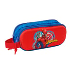 Dobbelt carry-all Spider-Man Rød Marineblå 21 x 8 x 6 cm 3D