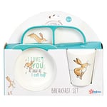 Rainbow Designs Guess How Much I Love You - Breakfast Set for Small Children, Toddlers and Baby Perfect Newborn Gift, 3 Pieces