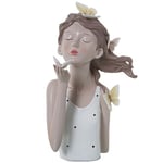 Alexandra House Living Figurine décorative Blanche en Plastique Papillons 18 x 20 x 32 cm