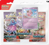 Pokémon Lot de Trois enveloppes (Cleffa) de l'expansion Scarlatto et Violetto - Chronoforces du GCC (Trois enveloppes d'extension et Une Carte holographique), édition en Italien