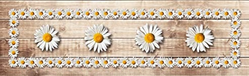 Doge Milano - Kitchen runner, 100% Made in Italy, Stain-resistant carpet with digital printing, Non-slip and washable runner, Model Flowers - Enoch, cm 220x52