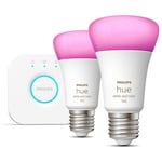 Philips Hue Kit de démarrage - White & Color Ambiance E27 A60 x2