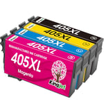 KINGJET 405XL Ink Cartridges Remanufactured for Epson 405 405XL Ink Cartridges Multipack for Workforce Pro WF-3820 WF-4820 WF-7310 WF-7830 WF-7835 WF-7840 WF-3825 WF-4825 WF-4830 Printer