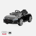 AUDI R8 voiture électrique 12V. noire 1 place. 4x4 pour enfants. avec autoradio et télécommande