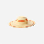 Striped Straw Sun Hat - Natural/Orange Lily