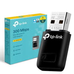 TP-Link Clé WiFi Puissante N300 Mbps, mini adaptateur USB wifi, dongle wifi, Bouton WPS, compatible avec Windows 11/10/8.1/8/7/XP, Mac OS 10.15 et versions antérieures, Linux , Noir, TL-WN823N